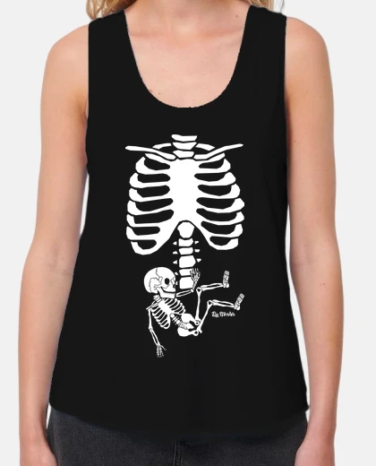 Tee-shirt squelette enceinte