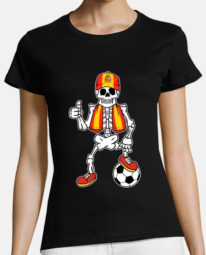 Tee-shirt squelette fan de football espagne fan hobby sport