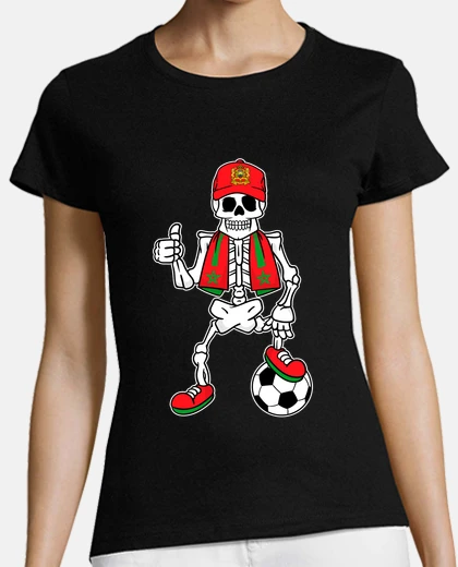 Tee-shirt squelette fan de football maroc fan passe-temps sport