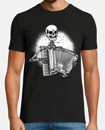 Tee-shirt squelette halloween accordéoniste