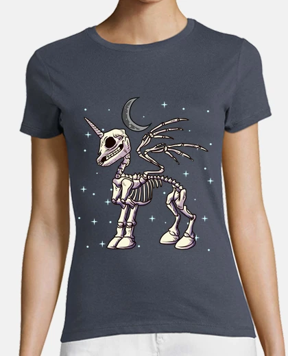 Tee-shirt squelette Licorne lune espace constellation étoiles
