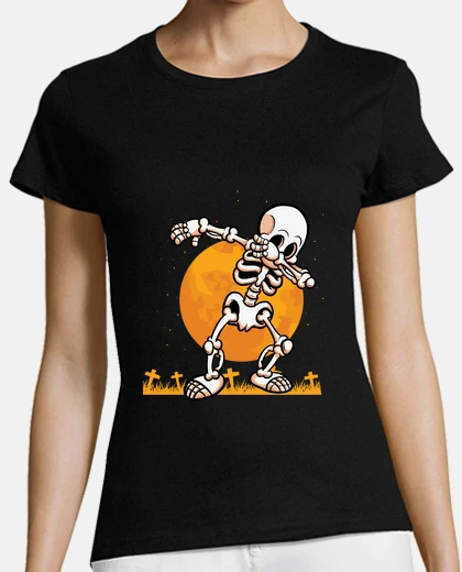 Tee-shirt squelette tamponnant drôle halloween