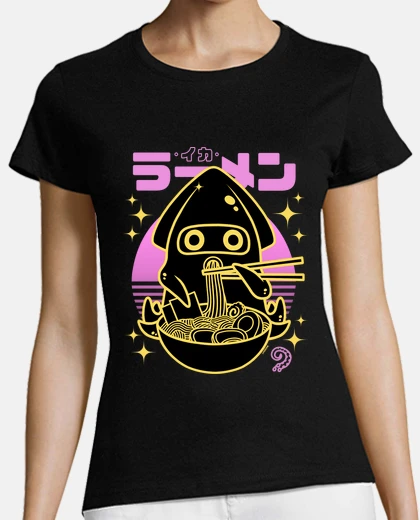 Playera squid blooper ramen sunset neon