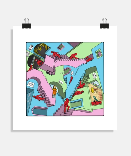 Póster Squid Relativity Stairscase
