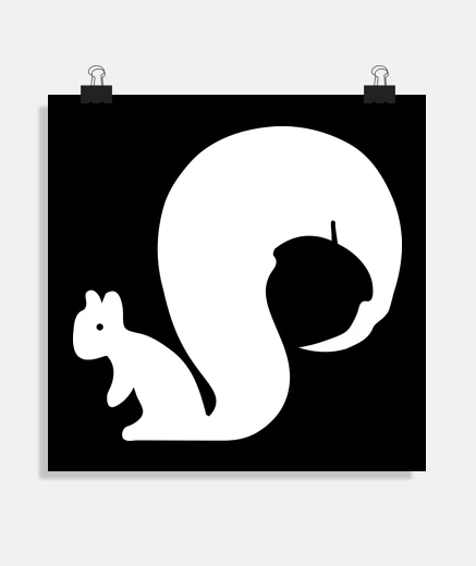 Poster squirrel and nut