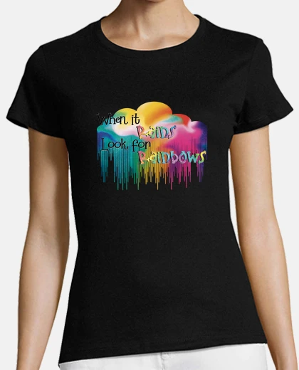 T-shirt sta piovendo un arcobaleno, pioggia, rosa acceso, viola, indaco, lgbt originale, orgoglio