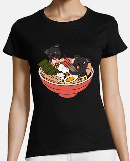 Tee-shirt staf ford shire bull terrier ramen chie