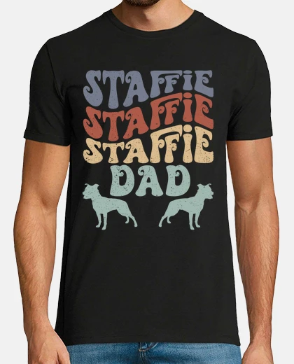 T-shirt staffe retrò papà staffordshire terrier