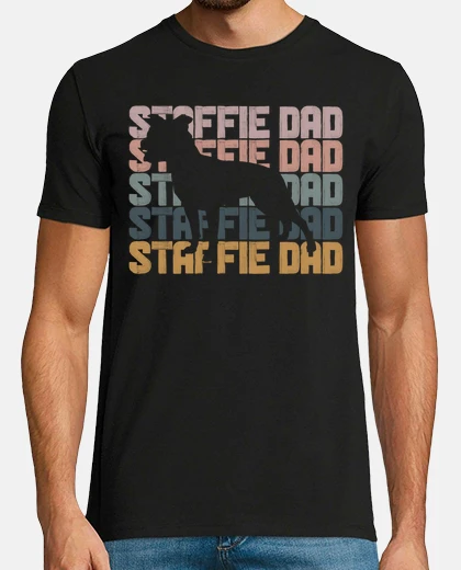 T-shirt staffie papà stile pennello alla moda