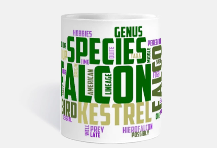 Tazza stage di tipografia di falconeria falco tazza caffè tè cornetti infusione tisana