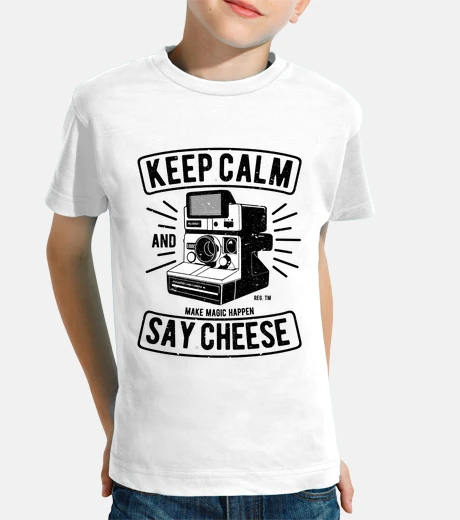 Abbigliamento stai calmo e dì formaggio