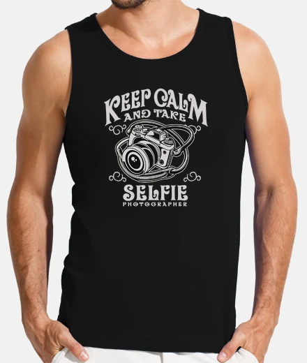 T-shirt stai calmo e prendi selfie
