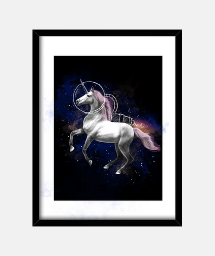 Quadro stampa di unicorno spaziale
