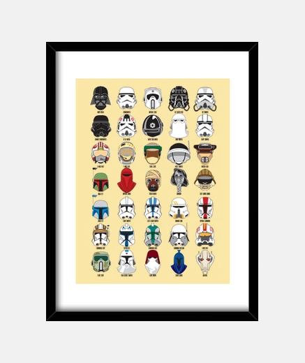 Cadre star wars casques affiche