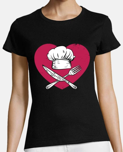 T-shirt starred chef hat v-neck