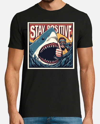 T-shirt Stay positive Shark