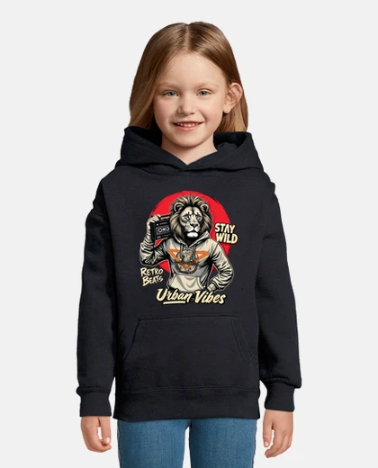 Kids Stay Wild Urban Lion-Retro Beats Design