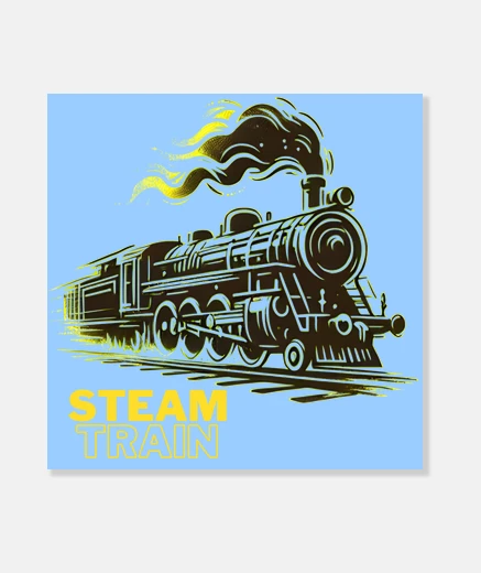 Wall steam train