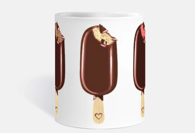 Tazza stecco gelato cuore cacao scelta personalizzabile tazza caffè croissant colazione tè infuso