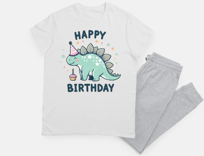 Pigiama stegosauro kawaii buon compleanno