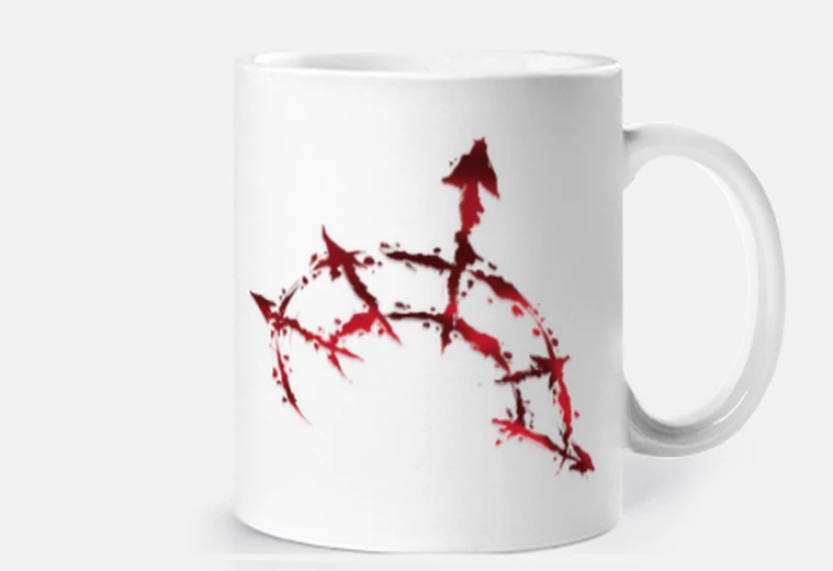 Tazza stella del caos rosso dark e nero