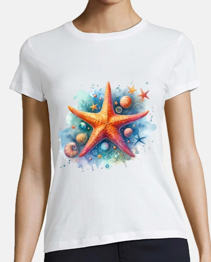 T-shirt stelle marine e conchiglie