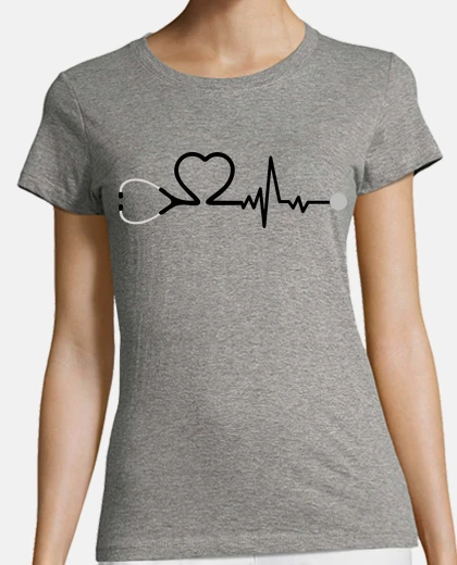 Tee-shirt stéthoscope électrocardiogramme, médecin de garde , valeurs humaines , 