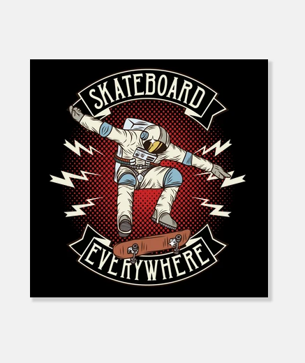 Stampa stile di vita skateboard skate astronauta tela spaziale