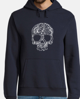 stile tatuaggio tribale del cranio gotico mens hoodie