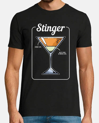 Tee-shirt stinger cocktail bar boissons barkeeper menthe cadeau