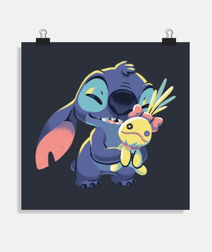 Poster stitch ohana cute hug 90s