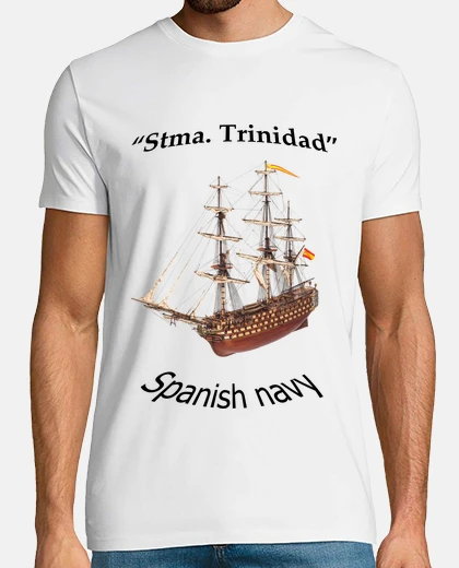 Camiseta "Stma. Trinidad" - (Spanish navy) /  Blanco