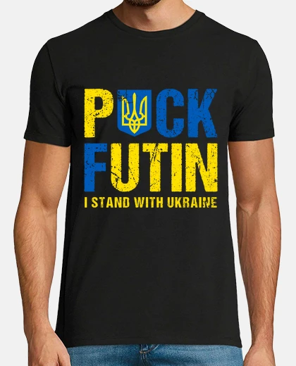 T-shirt sto con il futin del puck della bandier