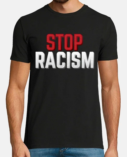 T-shirt stop al razzismo nessuna discriminazion