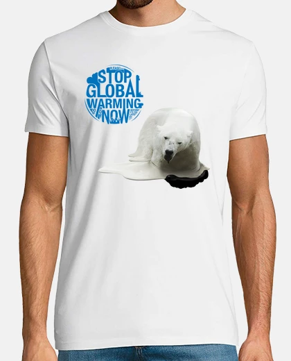 T-shirt Stop Global Warming Now - Orso Polare (Fermare Ora il Riscaldamento Globale)