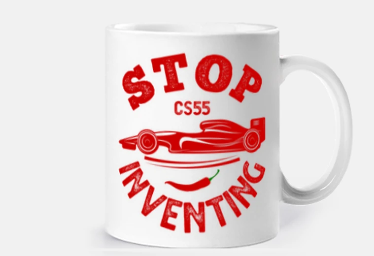 Taza STOP INVENTING CARLOS SAINZ F1