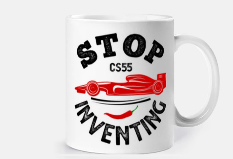 Taza STOP INVENTING CARLOS SAINZ F1