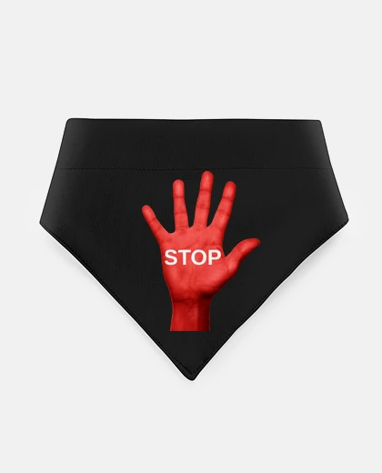 Mascotas stop no red hand that says let&#39;s stop demonstration jersey