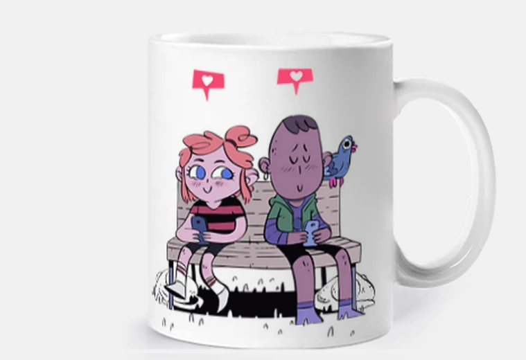 Cup stop with mobile in a bank