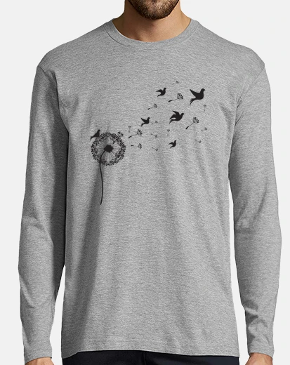 T-shirt stormo di uccelli e tarassaco poetico