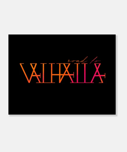 Stampa strada per valhalla - logo del testo de