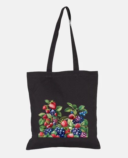 Bag strawberries blueberries fashion boho bohemian bag market market gardener shopping vacation tote