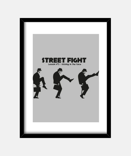 Framed street fight
