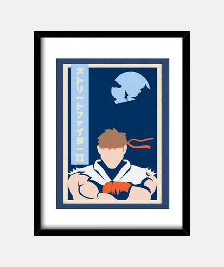 Framed street fighter vintage poster