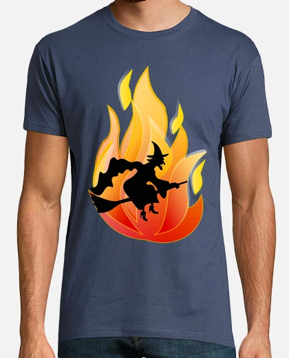 T-shirt strega con fiamma più fuoco tostadora - Main Image