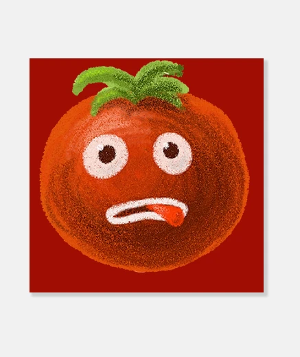 Lienzo Stressed Out Cartoon Funny Tomato