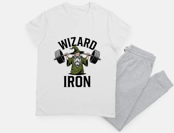 Pajama Strong Wizard Lifting weights