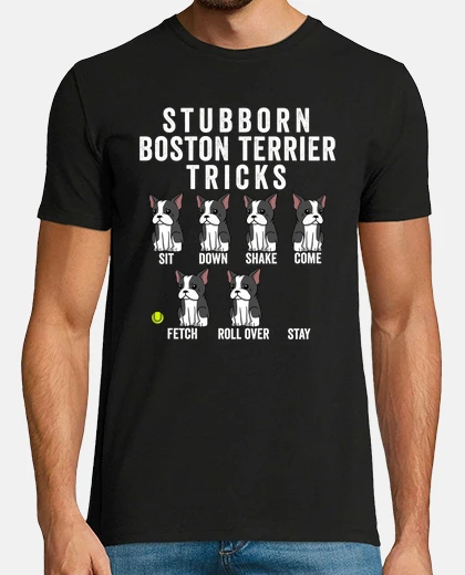 T-shirt stub born cane boston terrier t rick s