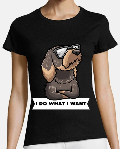 T-shirt stubborn wire haired dachshund dog with