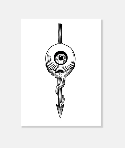 Stampa style tatuaggio horror trash occhi